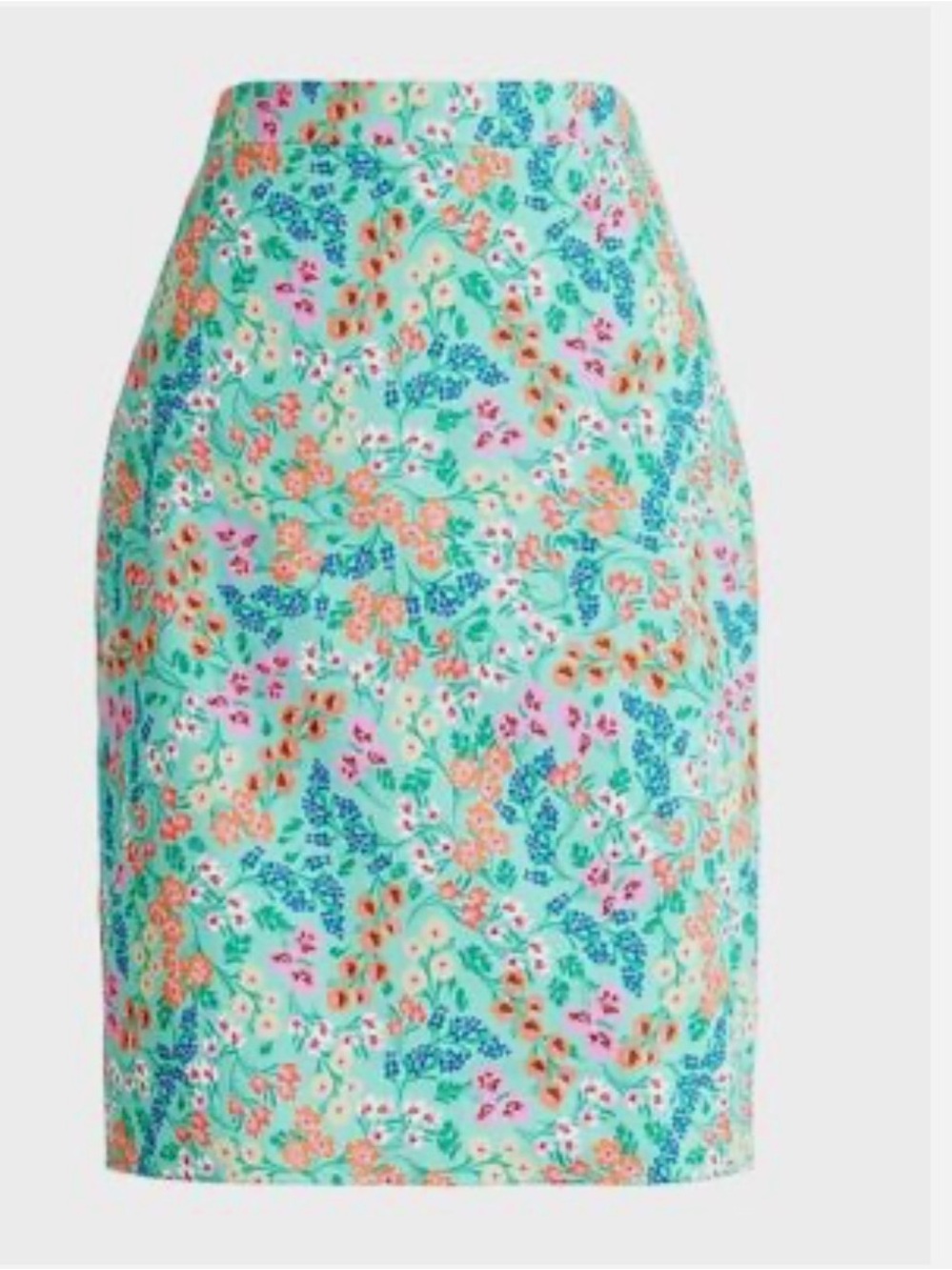 J. Crew Mint Green Floral Pencil Skirt